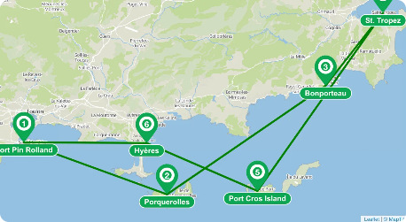 French Riviera route map